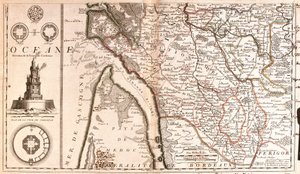 Mapa Akwitanii (Francja) (Grawerowanie autorstwa Jean Baptiste Nolin