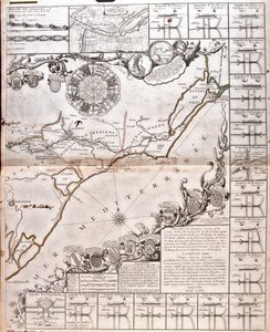 Mapa Canal du Midi, z jego akweduktami (Grawerowanie autorstwa Jean Baptiste Nolin