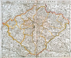 Mapa Królestwa Czech (Republika Czeska) (Grawerowanie