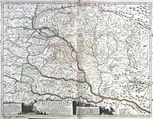 Mapa Królestwa Węgier (Grawerowanie autorstwa Jean Baptiste Nolin