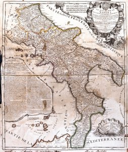 Mapa Królestwa Neapolu (Włochy) (Grawerowanie