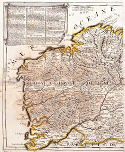 Mapa królestwa Galicji (Hiszpania) (Grawerowanie