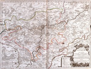 Mapa prowincji Namur (Belgia) (Grawerowanie autorstwa Jean Baptiste Nolin