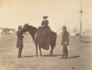[Lady Canning o swoim Czarnym Arabie i Lordzie Clyde, Naczelnym Dowódcy], 1858-61. autorstwa Jean Baptiste Oscar Mallitte