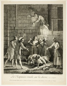 Historie komiksowe: Plądrujący spada na kozę autorstwa Jean Baptiste Oudry