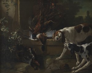 Ogary z dzikim ptactwem i zwierzyną łowną autorstwa Jean Baptiste Oudry