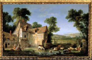 Obraz farmy Jean Baptiste Oudry (1686-1755) 1750 Nd. 1,3x2,12m autorstwa Jean Baptiste Oudry