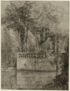 Praca kratownicowa i basen refleksyjny w Arcueil autorstwa Jean Baptiste Oudry