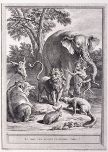 Lew idący na wojnę, ok. 1755-1759 autorstwa Jean Baptiste Oudry