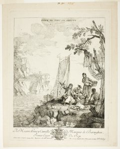Widok na port Dieppe autorstwa Jean Baptiste Oudry