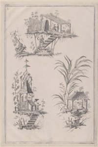 Ozdoby Chinoiserie, ca. 1760-85. autorstwa Jean Baptiste Pillement