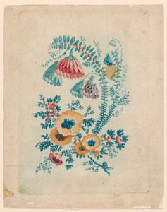 Fantastyczny motyw kwiatowy z "New Suite of Ideal Flower Notebooks" autorstwa Jean Baptiste Pillement