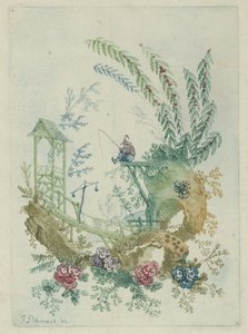 Projekt ornamentu z Nouvelle Suite de Cahiers de Dessins Chinois, lata 1790. autorstwa Jean Baptiste Pillement