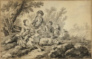 Scena duszpasterska autorstwa Jean Baptiste Pillement