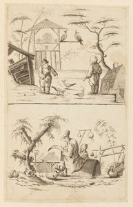 Dwie chińskie sceny autorstwa Jean Baptiste Pillement
