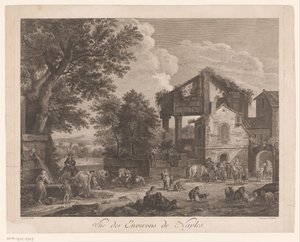 Widok na okolice Neapolu Vüe ​​des Environs de Naples (tytuł na obiekcie) autorstwa Jean Baptiste Racine