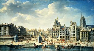 Plac nad brzegiem Sekwany w Paryżu autorstwa Jean Baptiste Raguenet