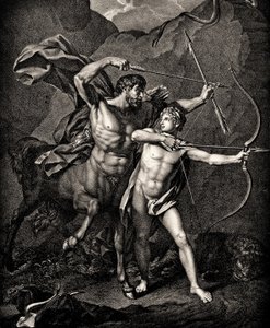 Edukacja Achillesa przez Chirona, c.1798