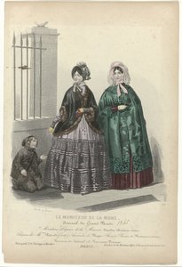 Le Moniteur de la Mode, 1845, nr 95: Płaszcz i kaprys (...) autorstwa Jean Baptiste Reville