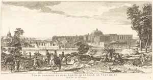 Widok na zamek i część miasta Wersal autorstwa Jean Baptiste Rigaud