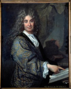 Portret Nicolasa Boileau (1636-1711) dit Boileau Despreaux (Boileau-Despreaux), francuski pisarz - Obraz Jean Baptiste Santerre (1651-1717) - Olej na płótnie - Słońce 1,00 X 0,82m - Lyon, Musee Des Beaux Sztuka - Portret Nicolasa Boileau (1636-1711) wiem