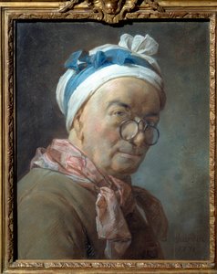Autoportret opowiadany besiclesowi Obraz Jeana Baptiste Simeona Chardina (1699-1779). 1771. wym. 0,459 x 0,375 m. autorstwa Jean Baptiste Simeon Chardin
