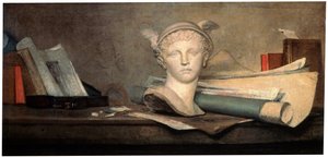 Martwa natura z atrybutami sztuki, XVIII wiek. autorstwa Jean Baptiste Simeon Chardin