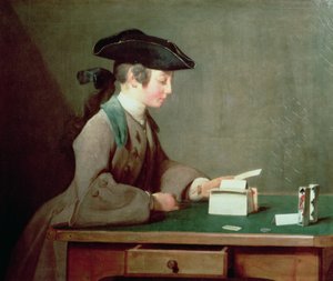 Dom z kart, ok. 1736-37 autorstwa Jean Baptiste Simeon Chardin