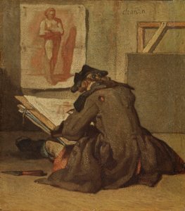 Rysunek młodego studenta (olej na dębie) autorstwa Jean Baptiste Simeon Chardin