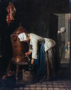Kobieta czerpiąca wodę z cysterny autorstwa Jean-Baptiste Simeon Chardin