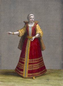 Węgierka, tablica 77 z „Kolekcja stu druków reprezentujących różne narody Lewantu” Charlesa de Ferriola, sztych. Jean-Baptiste Haussard (fl.1679-1749), 1707-08 ( autorstwa Jean Baptiste Vanmour