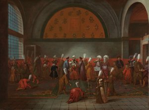 Posiłek na cześć ambasadora Cornelisa Calkoena, ok. 1727-30 r. autorstwa Jean Baptiste Vanmour