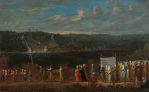 Orszak weselny na Bosforze, ok. 1720-37 autorstwa Jean Baptiste Vanmour