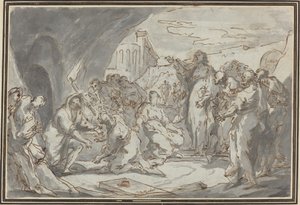 Wskrzeszenie Łazarza autorstwa Jean Baptiste van Loo