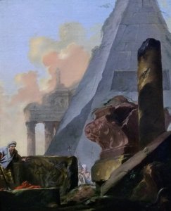 niemiecki: Ruinen mit Pyramide
Francuski: Ruiny z piramidą Sextiusa autorstwa Jean Barbault