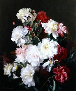 Martwa natura z kwiatów (olej na płótnie)