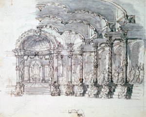 Scenografia do opery „Prozerpina”, ok. 1680 autorstwa Jean Berain, Jean Baptiste Lully