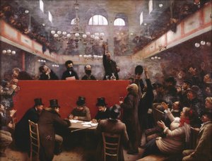 W sali konferencyjnej w Graffard Spotkanie w sali konferencyjnej w Graffard, 1884 r. autorstwa Jean Beraud