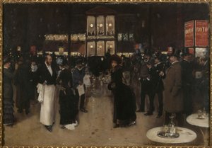 Bulwar Montmartre nocą, przed Théâtre des Variétés, ok. 1885 (olej na płótnie) autorstwa Jean Beraud