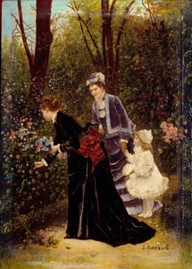 W ogrodzie. Obraz Jeana Berauda (1849-1935) autorstwa Jean Beraud