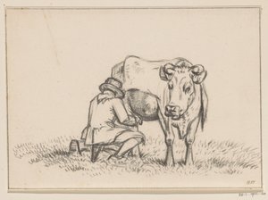 Krowa jest dojona autorstwa Jean Bernard