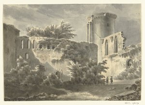 Widok na dziedziniec Château de Botwel autorstwa Jean Bernard