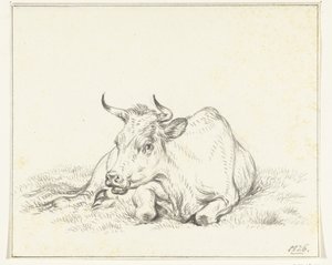 Leżąca krowa, od przodu autorstwa Jean Bernard