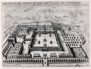 Szpital Saint-Louis, początek XVII w. (rycina) (zdjęcie czarno-białe) autorstwa Jean Boisseau
