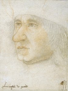 Portret Louisa Maleta de Graville (1438-1516), admirała Francji par Bourdichon, Jean (1457-1521). Czarna kreda i sangwina na papierze, format 16,9x12,7, koniec XV w., Pustelnia Państwowa, Sankt Petersburg autorstwa Jean Bourdichon