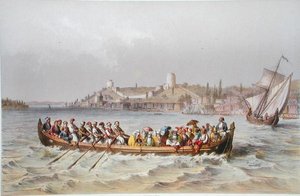 Prom na Bosfor, ilustracja z „Souvenirs de Constantinople”, wydanej w 1855 r. (kolor lito)