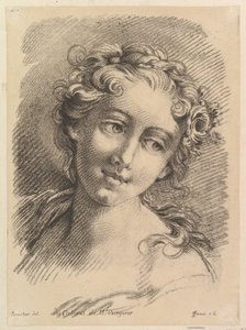 Głowa kobiety, 1748-69 autorstwa Jean Charles François