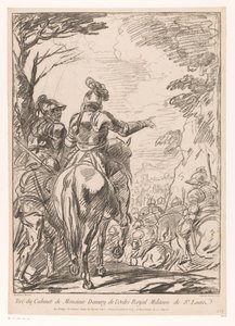 Dwóch żołnierzy na koniach Zatrzymaj kawalerzystów autorstwa Jean Charles François
