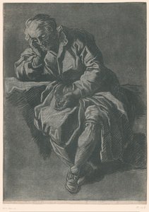 siedzący mężczyzna autorstwa Jean Charles François