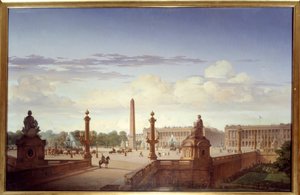 Place de la Concorde widziany z tarasu na nabrzeżu, król Ludwik Filip Orleański (Ludwik Filip I autorstwa Jean Charles Geslin
